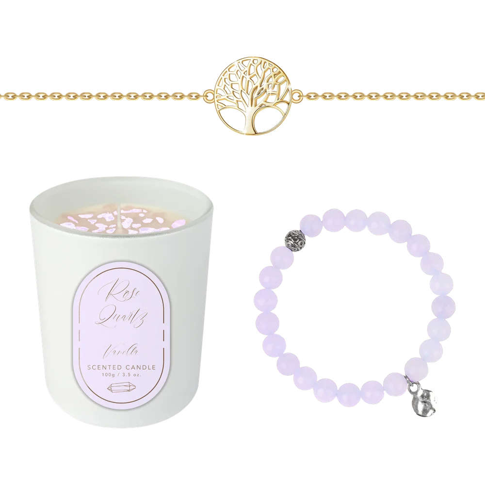 Candle, Necklace & Bracelet Set - Lavender