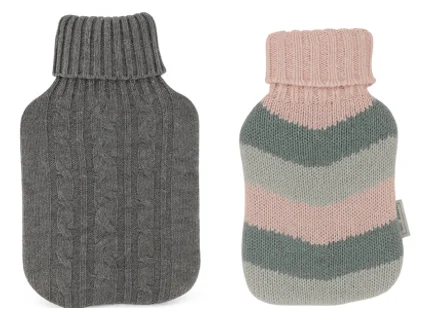 Medic's Choice Knit Hot Water Bottle & Cover Set - Grey, Chevron