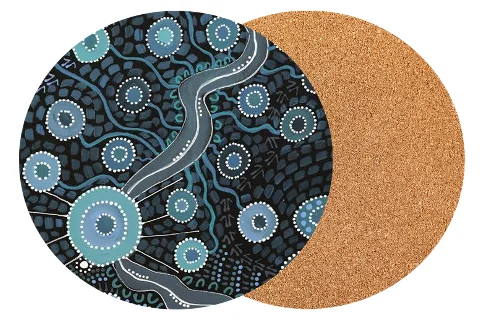 Dustin-Koa Round Cork Back Coasters (Set of 6)