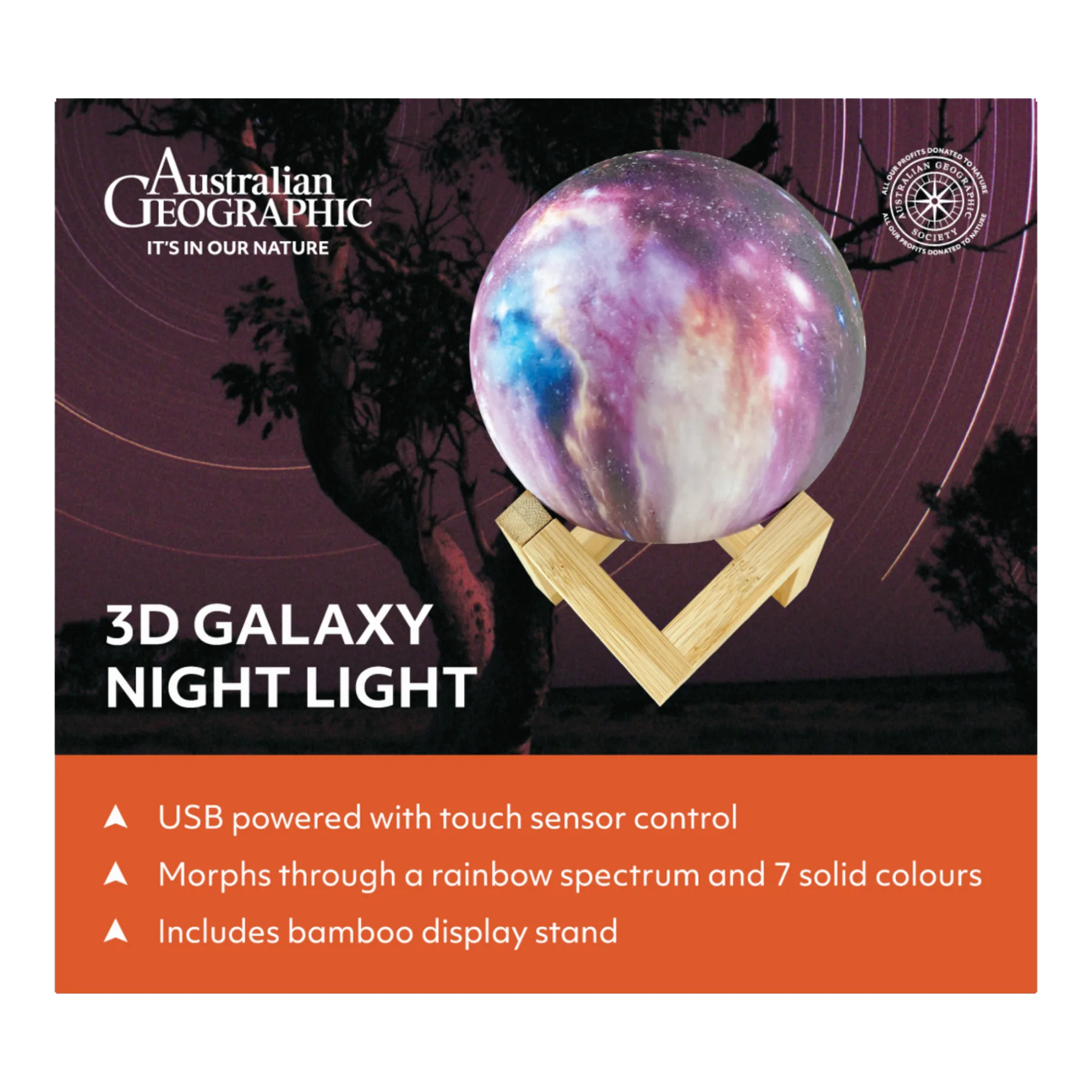 Australian Geographic 3D Lamp - Galaxy USB