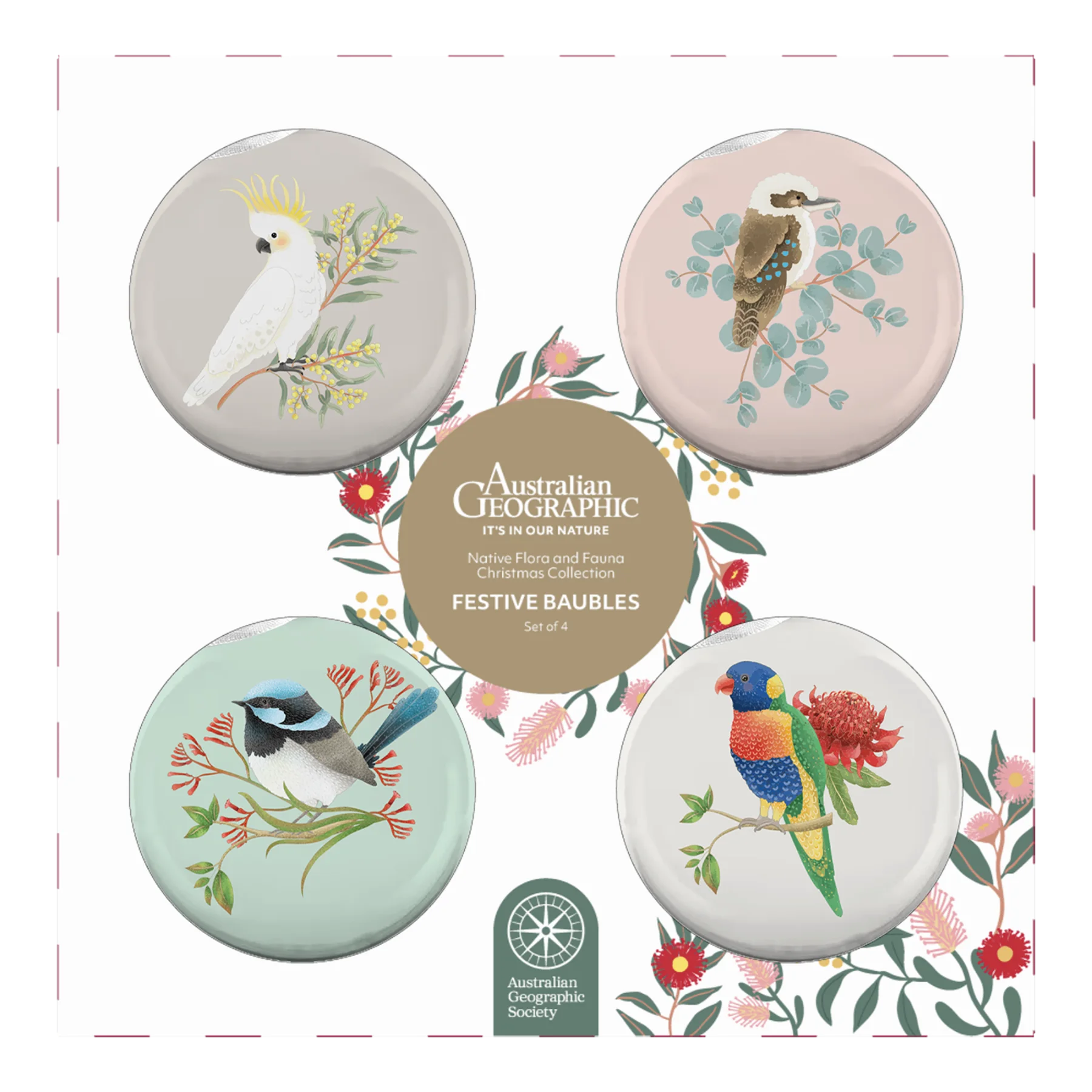 Australian Geographic Baubles (Set of 4)