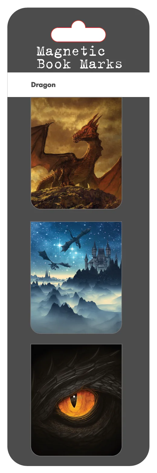 Magnetic Bookmarks (Set of 3) - Dragon