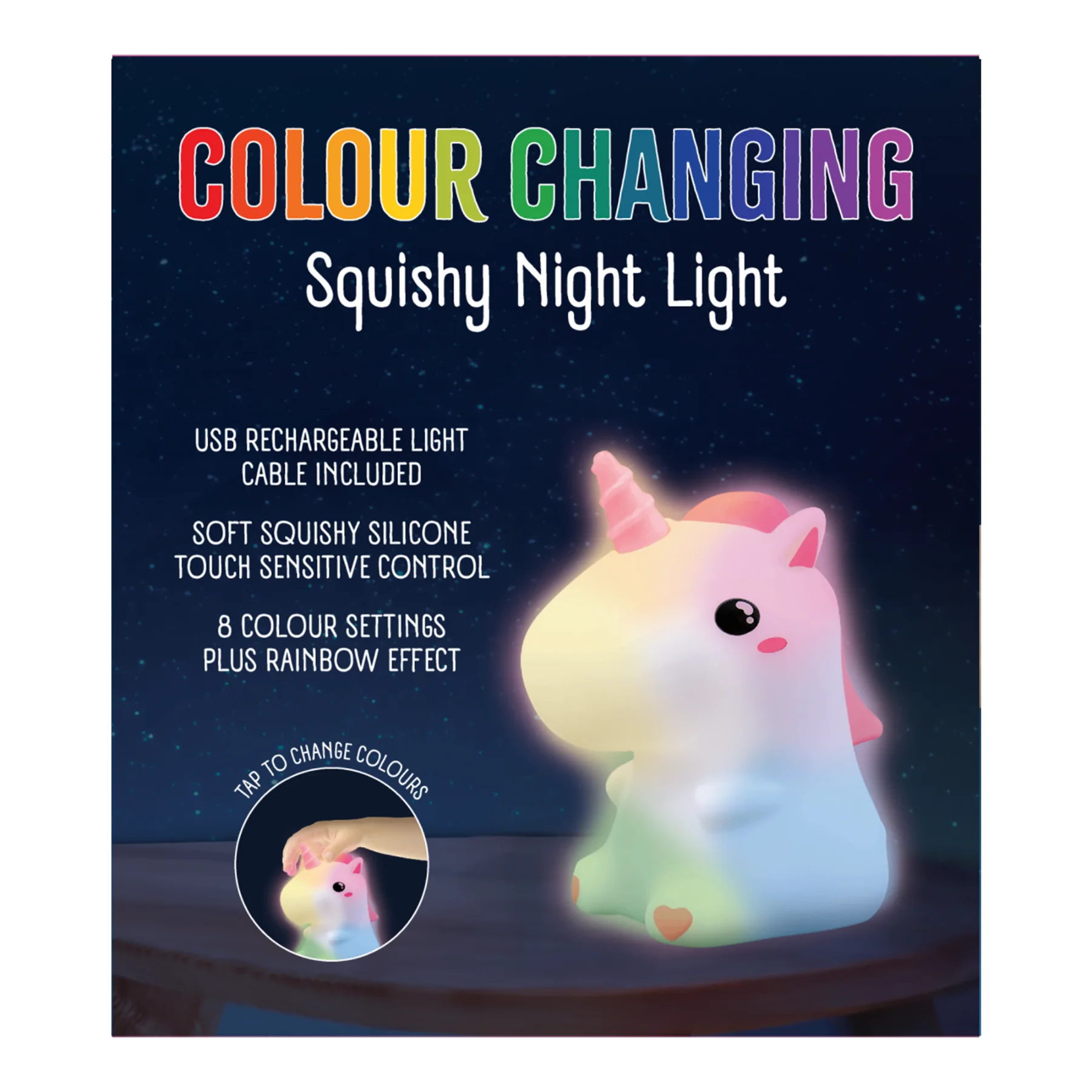Rechargeable Squishy Night Light - Unicorn