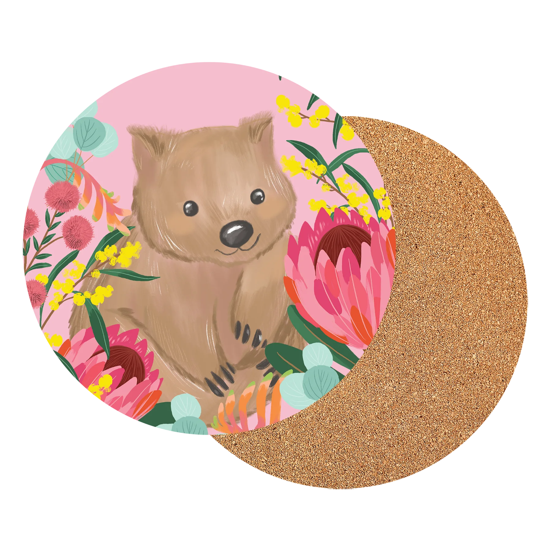 Christie Williams Round Cork Back Coasters (Set of 6)