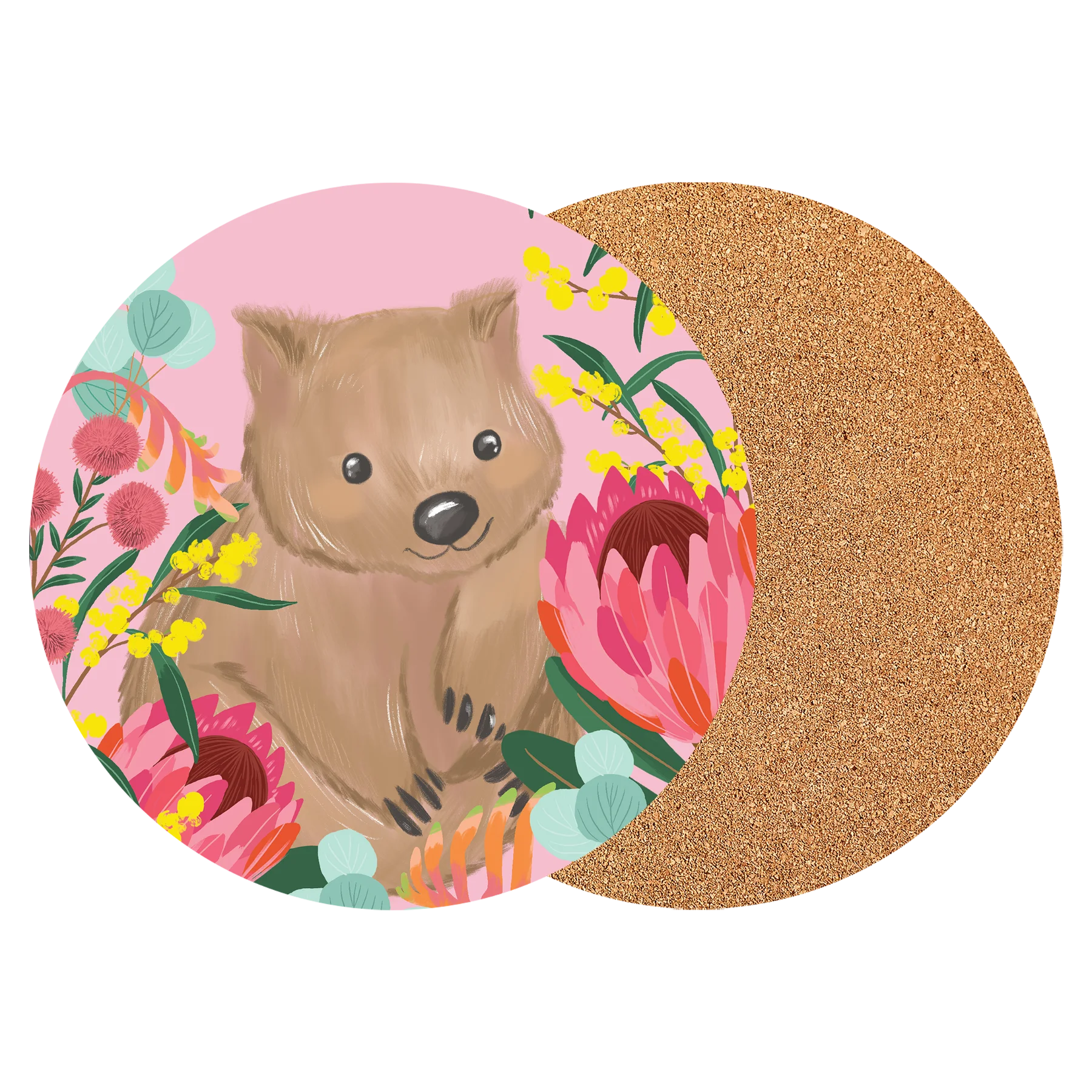 Christie Williams Round Cork Back Placemats (Set of 6)
